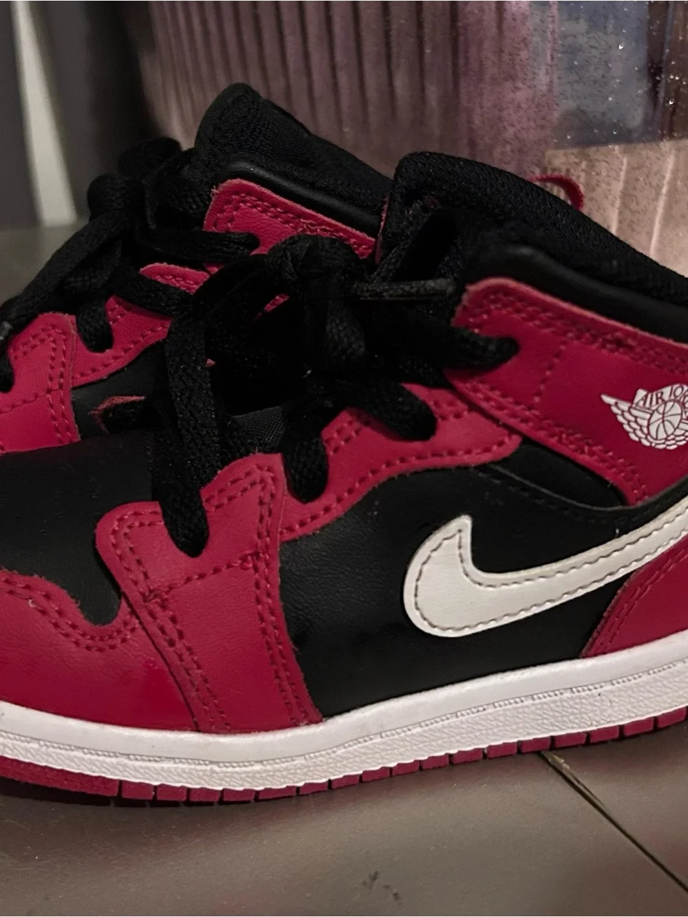 Nike Kids' Black, Red & White High-Top Sneakers